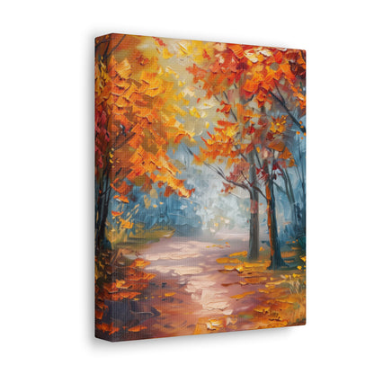 Road Through Autumn Forest - Leonid Afremov Oil Painting Canvas Gallery Wraps