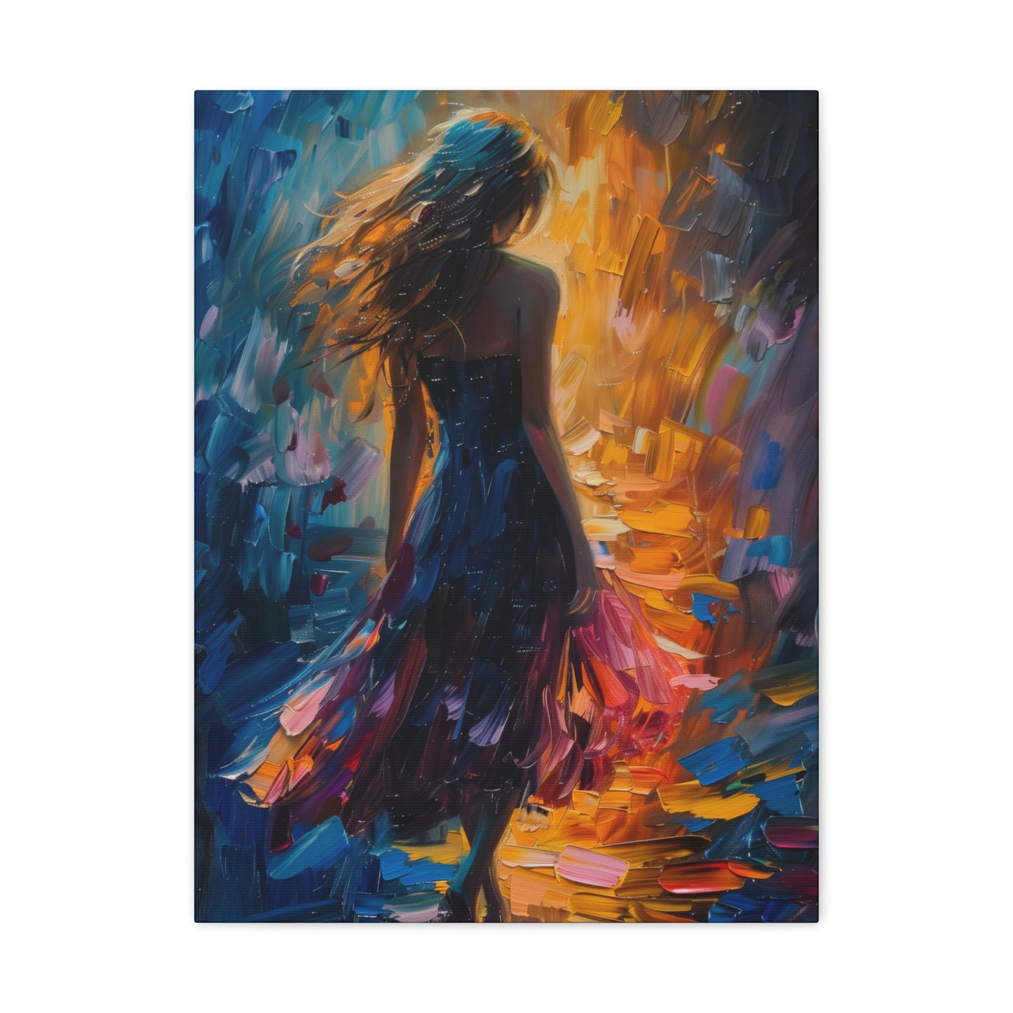 girl - Leonid Afremov Style Digital Print Canvas Gallery Wraps