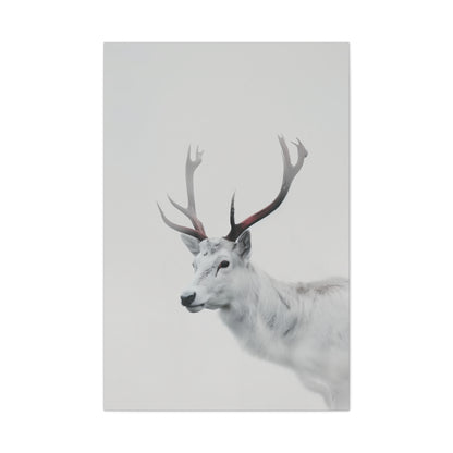 White Reindeer Digital Illustration Canvas Gallery Wraps