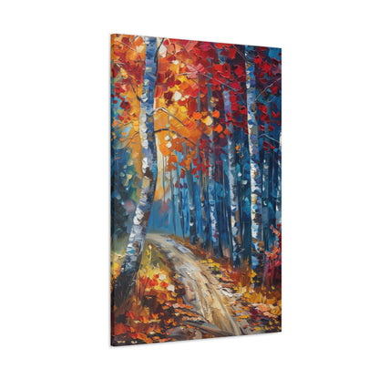 road through autumn forest - Leonid Afremov Style Digital Print Canvas Gallery Wraps