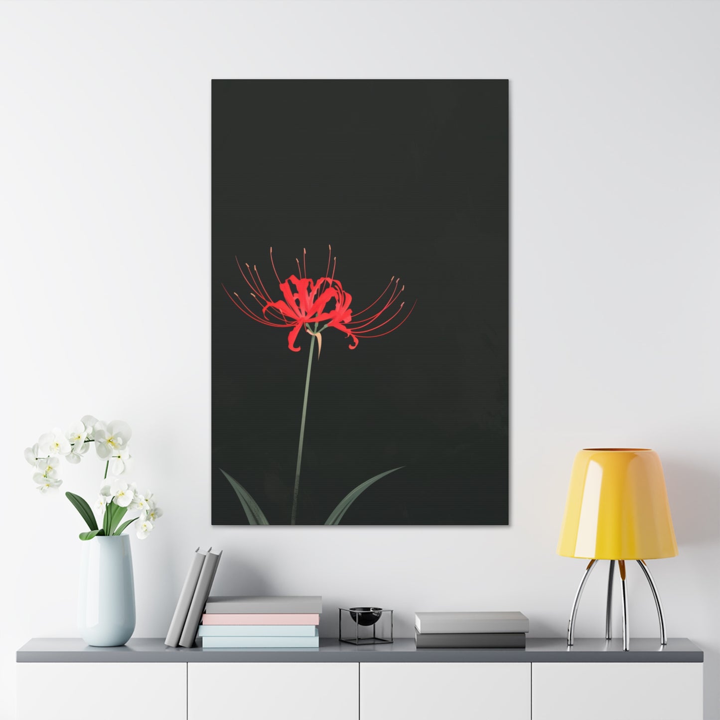 Red Spider Lily Flower Digital Illustration Canvas Gallery Wraps