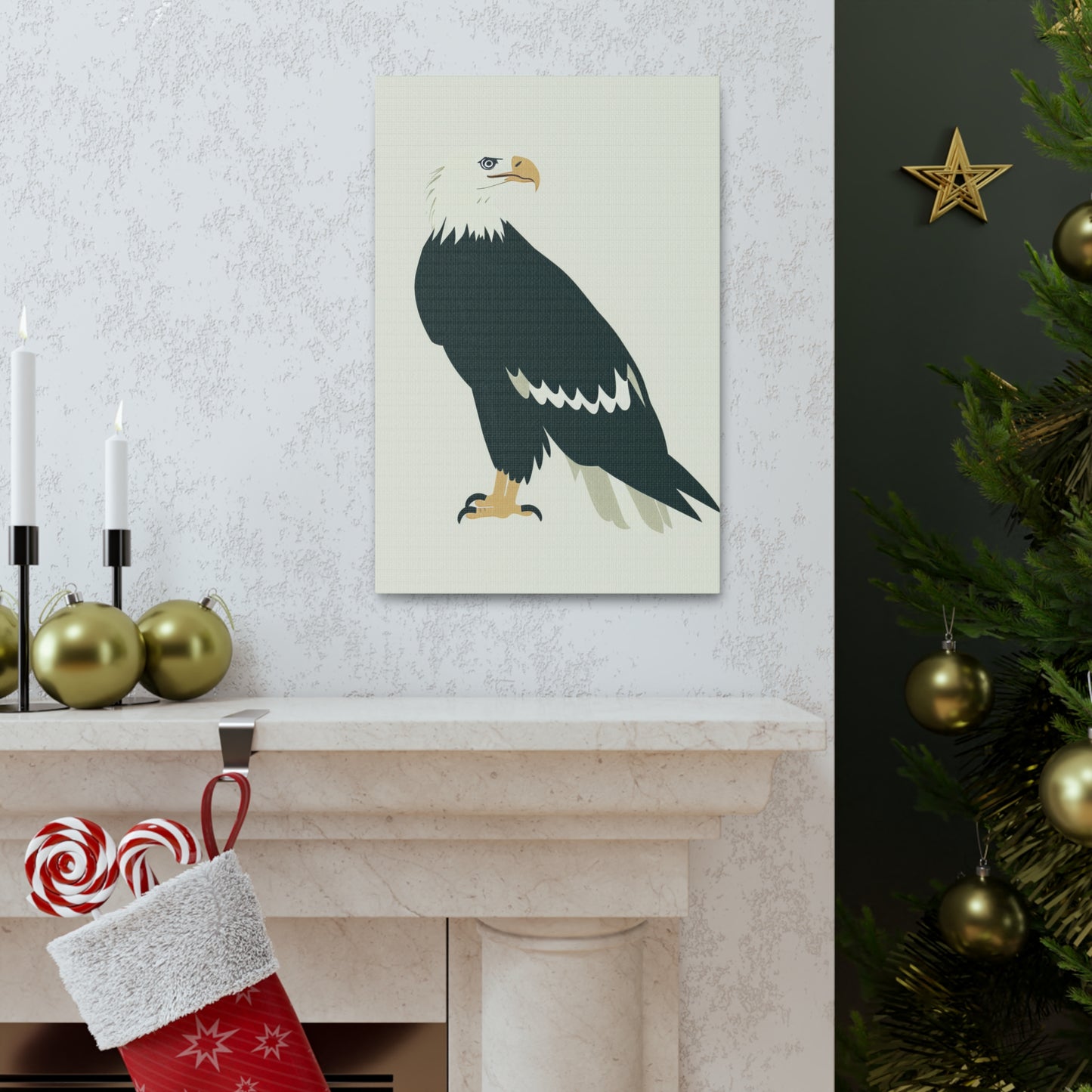 Bald Eagle Digital Illustration Canvas Gallery Wraps