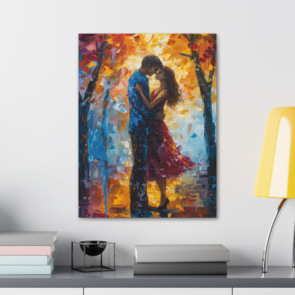 Couple - Leonid Afremov Style Digital Oil Painting Canvas Gallery Wraps