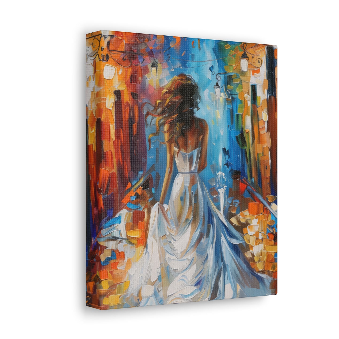 Bride in the Street - Leonid Afremov Style Digital Print Canvas Gallery Wraps