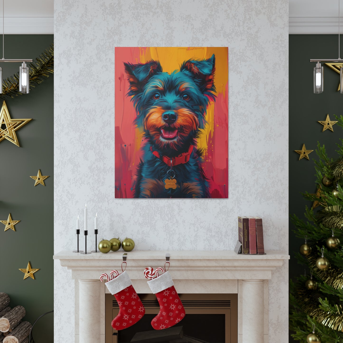 Terrier Dog - Abstract Illustration Canvas Gallery Wraps