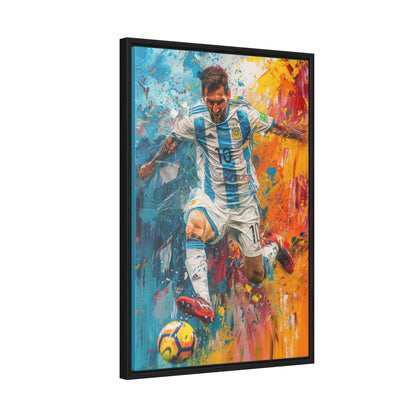 Lionel Messi Playing with Argentina T-Shirt - Canvas Print