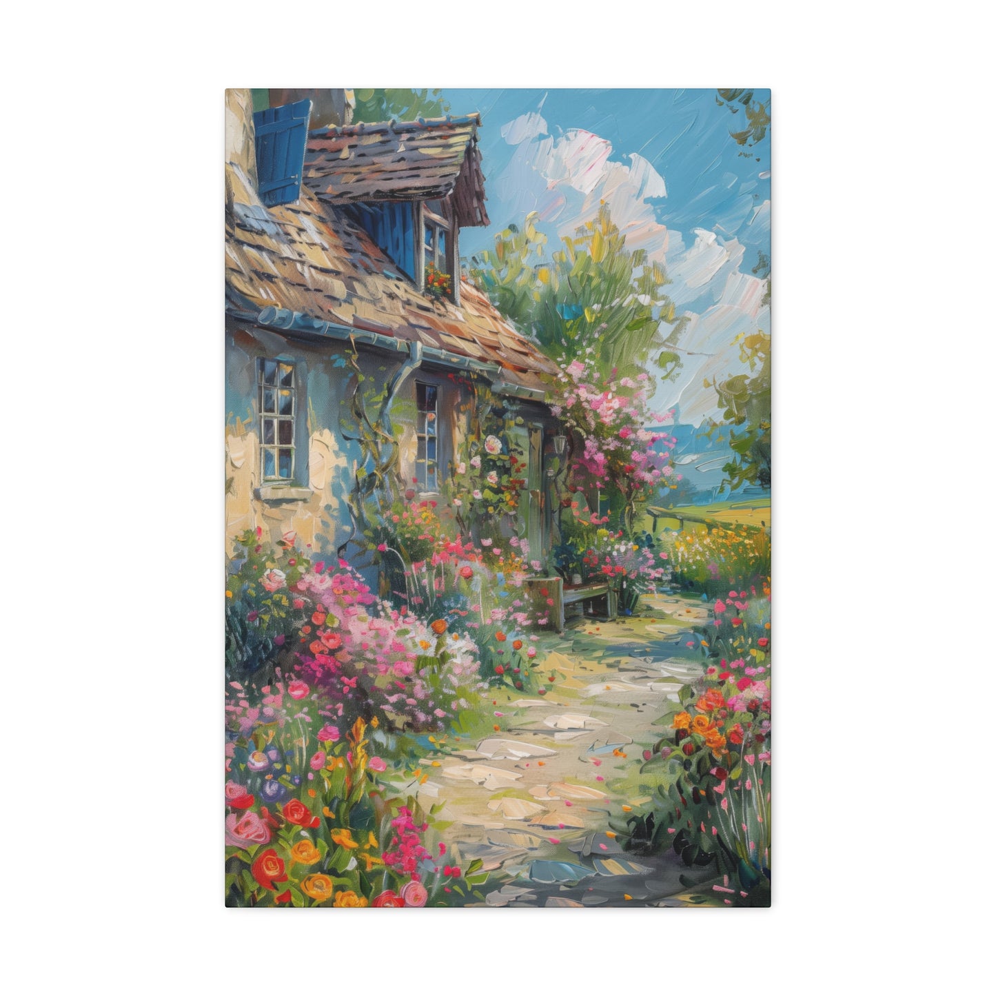 French country side whimsical Digital Oil Painting Print Canvas Gallery Wraps