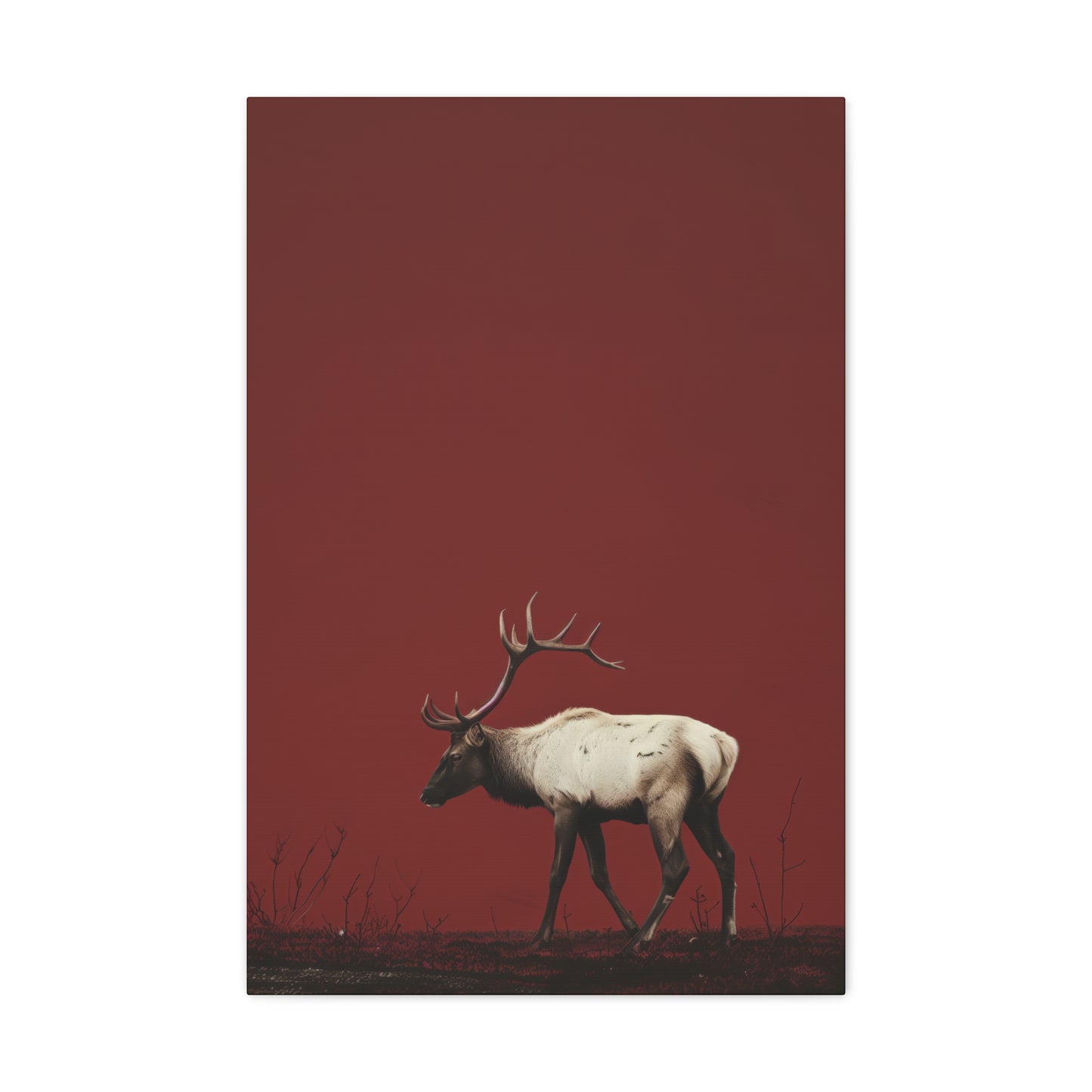 Moose with Antlers Digital Illustration Canvas Gallery Wraps