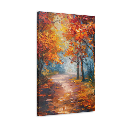 Road Through Autumn Forest - Leonid Afremov Oil Painting Canvas Gallery Wraps