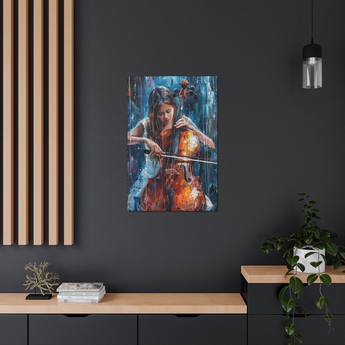 Girl Playing Guitar - Digital Oil Painting Canvas Gallery Wraps