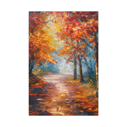 Road Through Autumn Forest - Leonid Afremov Oil Painting Canvas Gallery Wraps