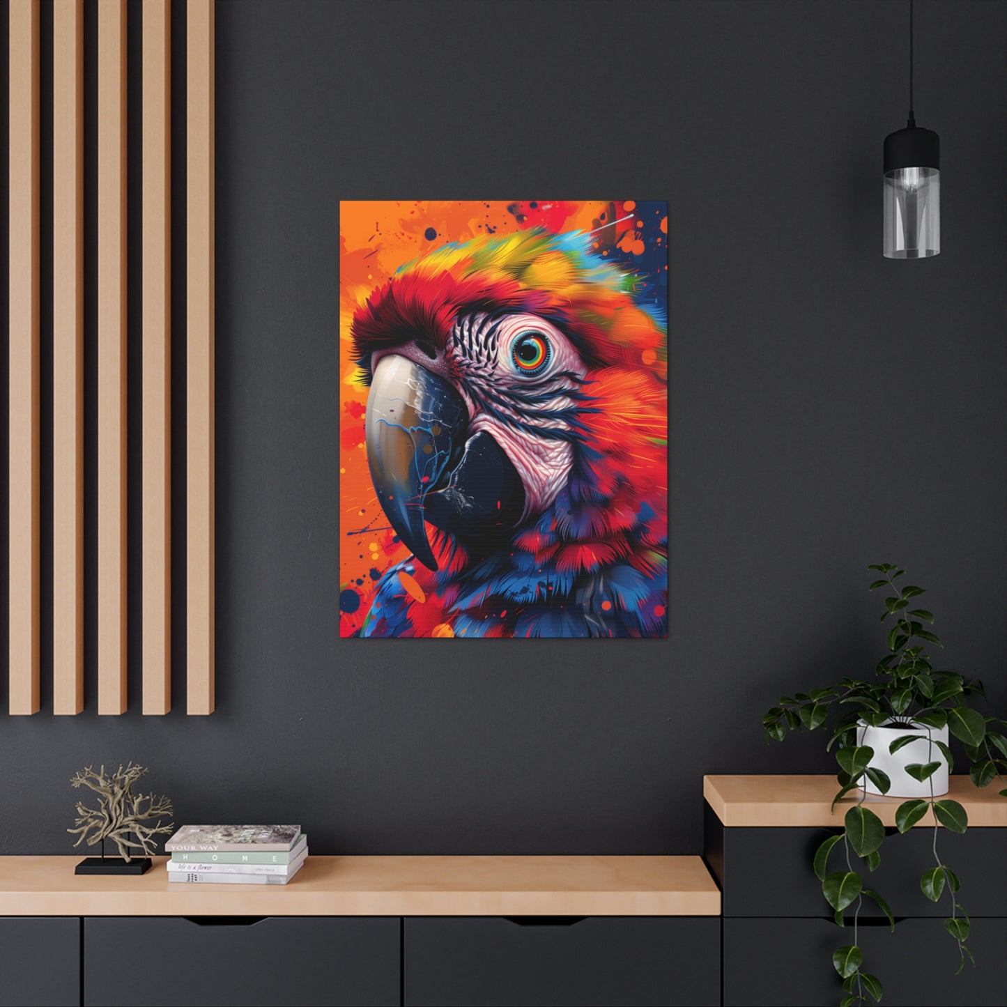 Macaw Parrot - Digital Illustration Canvas Gallery Wraps