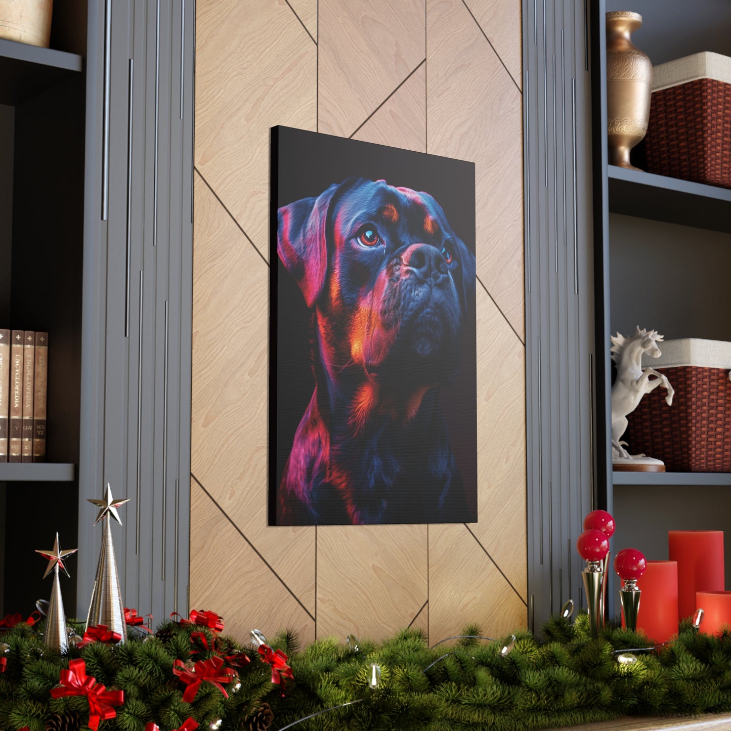 Rottweiler Dog - Abstract Illustration Canvas Gallery Wraps