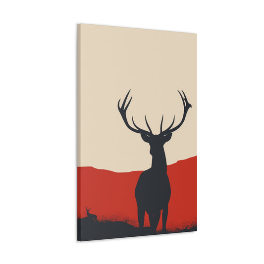 Reindeer with antlers  Digital Illustration Canvas Gallery Wraps