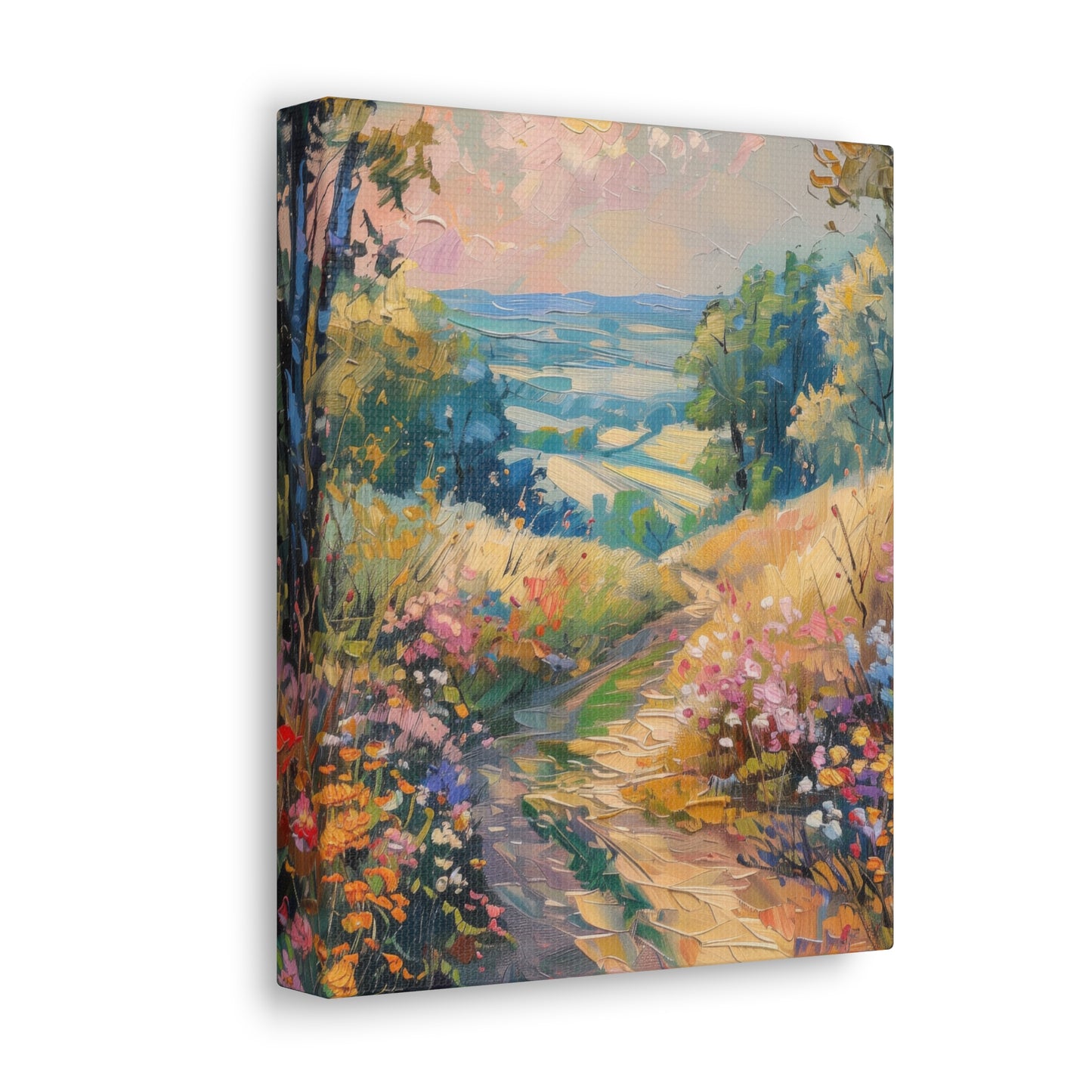 old countryside road in medieval times Digital Oil Painting Print Canvas Gallery Wraps