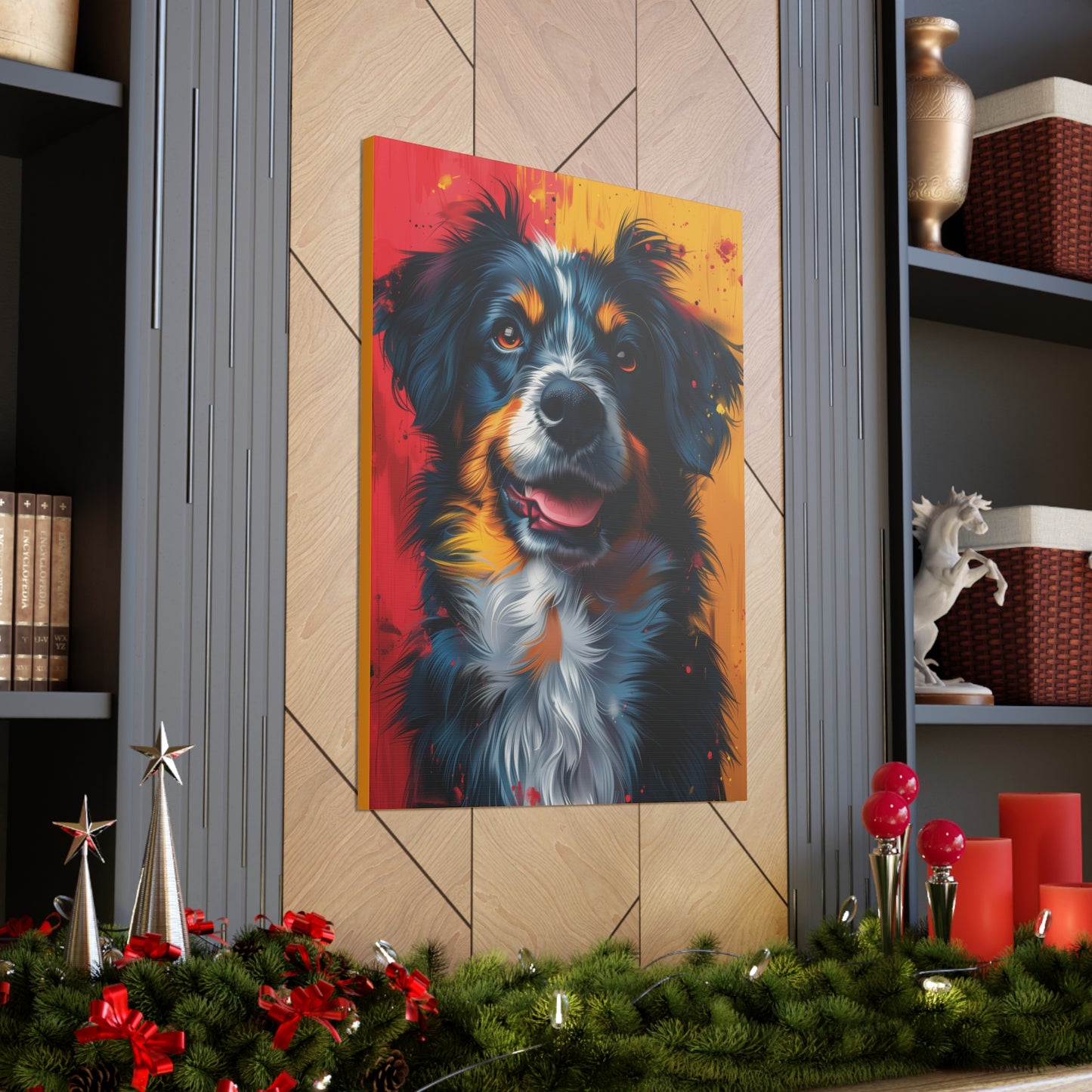 Border Collie Dog - Illustration Canvas Gallery Wraps