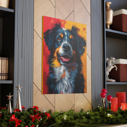 Border Collie Dog - Illustration Canvas Gallery Wraps