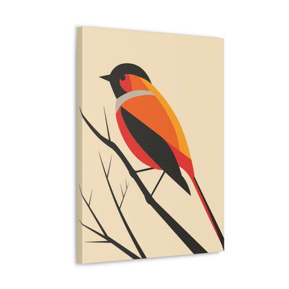 Bird siting on a tree branch Digital Illustration Canvas Gallery Wraps