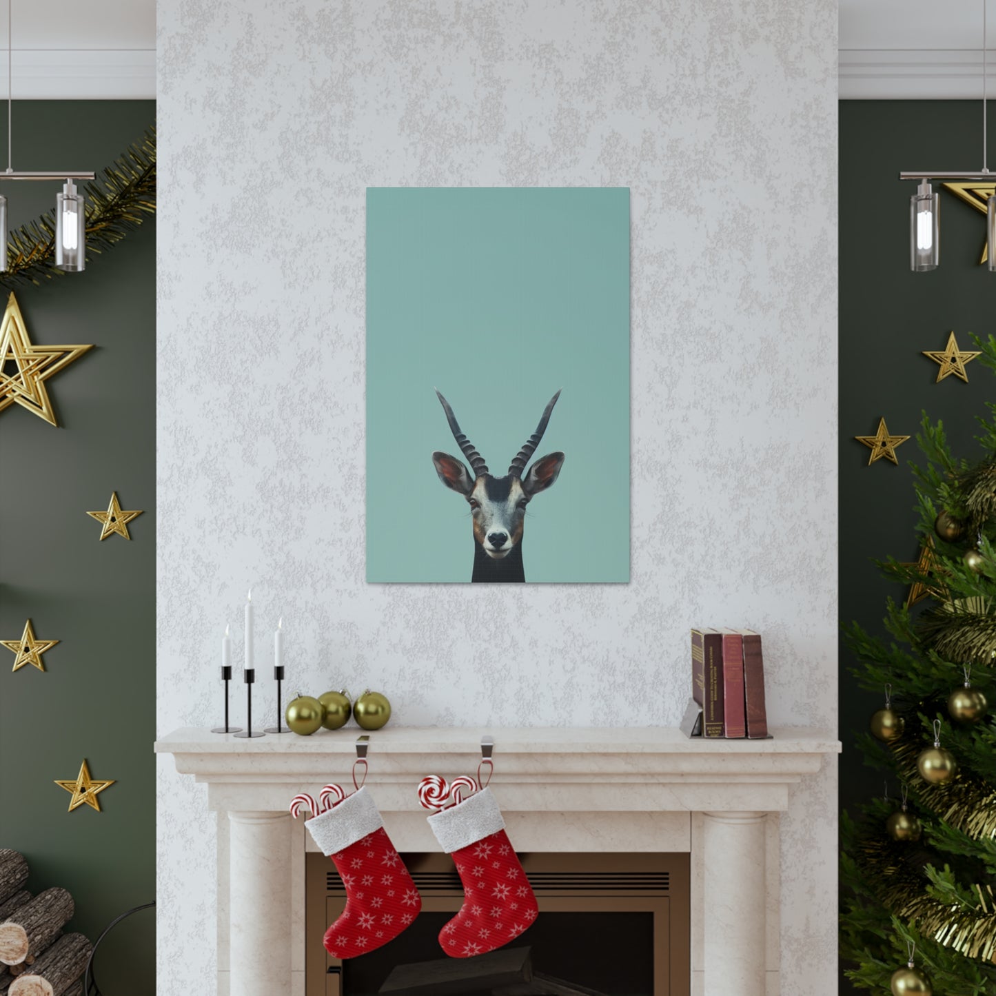 Antelope with Antlers Digital Illustration Canvas Gallery Wraps