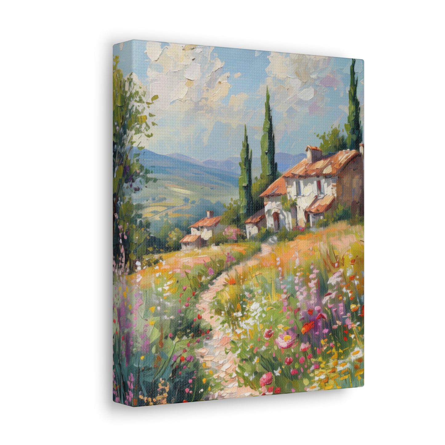 countryside house with garden in medieval times Digital Oil Painting Print Canvas Gallery Wraps