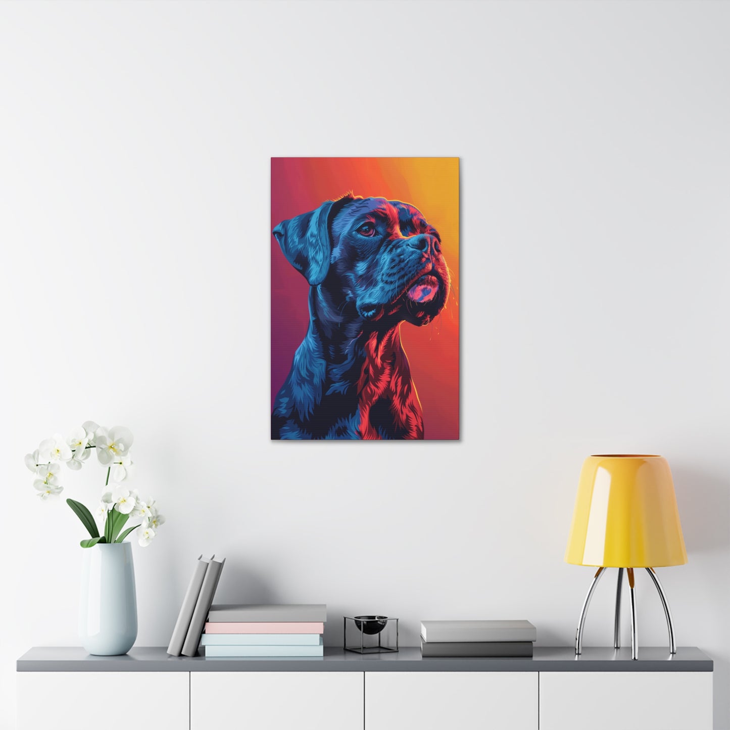 American Pit Bull Terrier Dog - Abstract Illustration Canvas Gallery Wraps