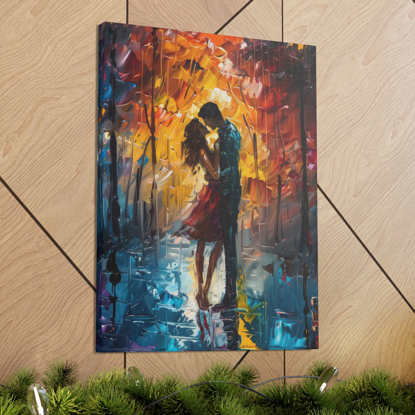 Couple - Leonid Afremov Style Digital Oil Painting Canvas Gallery Wraps