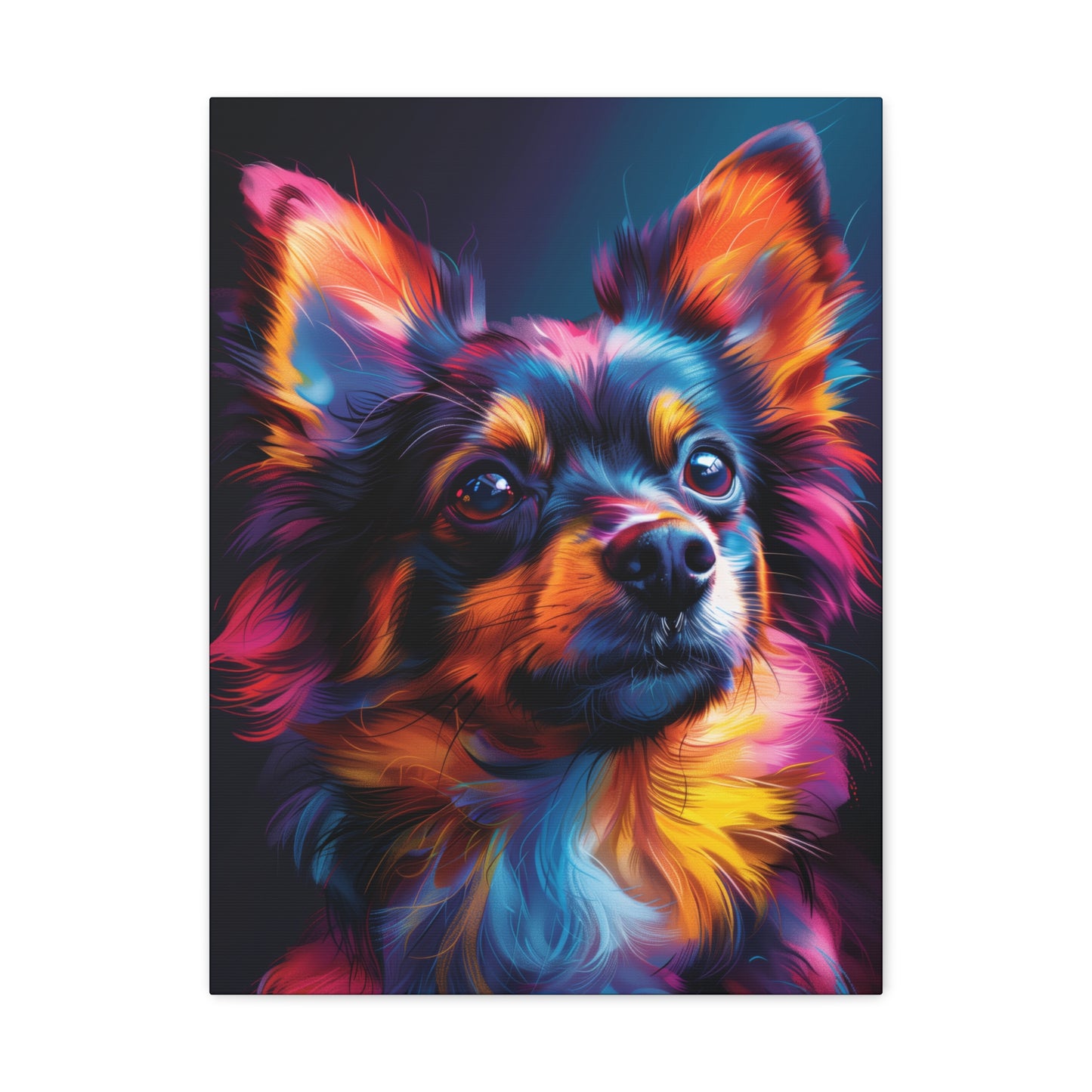 Papillon Dog - Abstract Illustration Canvas Gallery Wraps