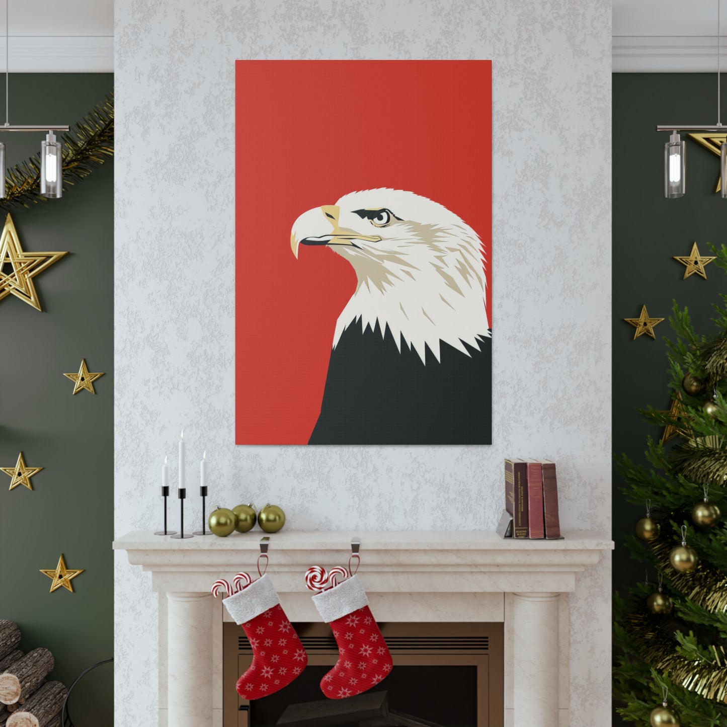 Bald Eagle Digital Illustration Canvas Gallery Wraps