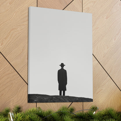 Man Wearing Suit and Porkpie Hat - Takeshi Kitano Style Digital Illustration Canvas Gallery Wraps