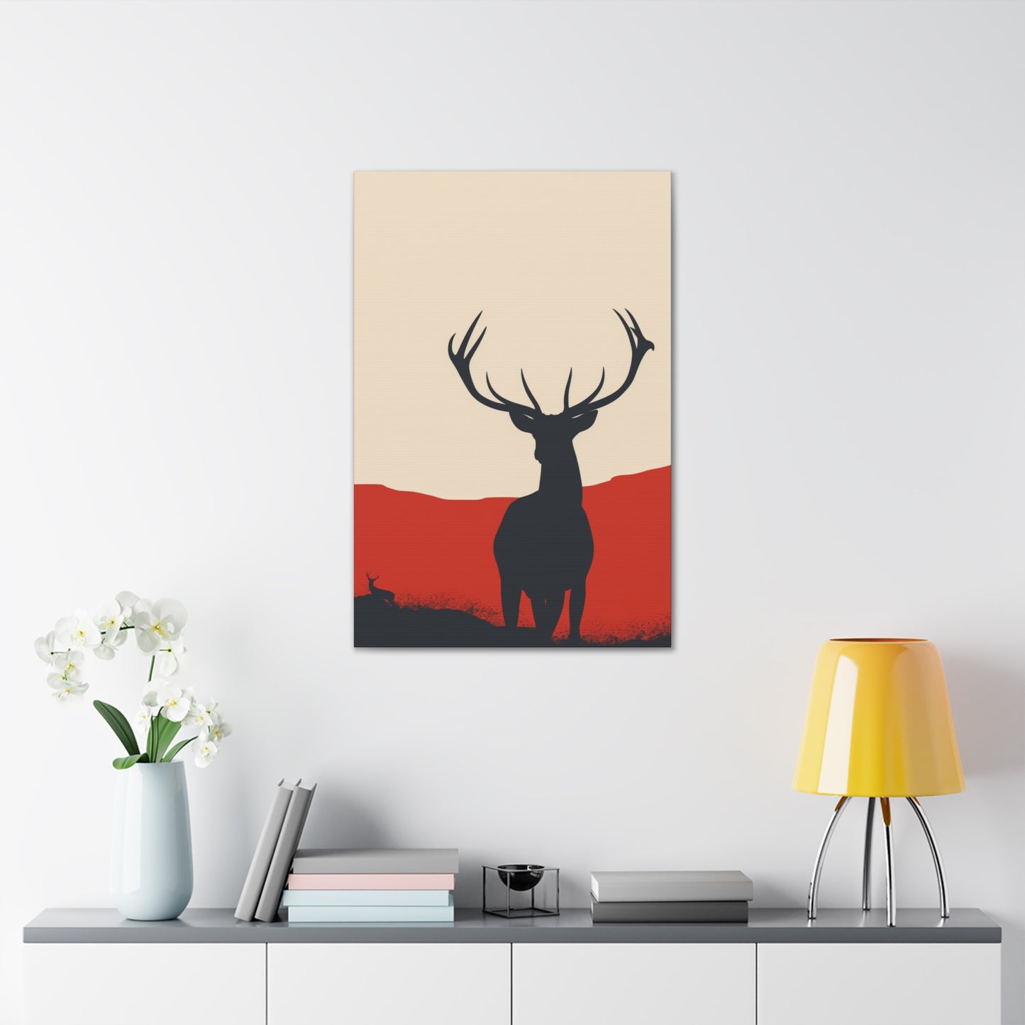 Reindeer with antlers  Digital Illustration Canvas Gallery Wraps