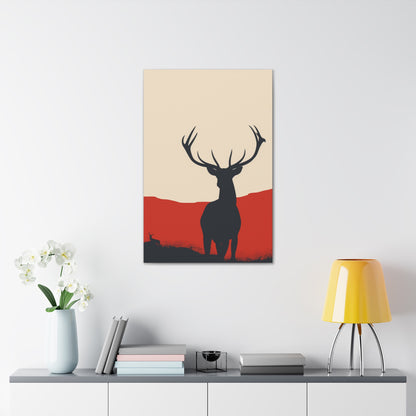 Reindeer with antlers  Digital Illustration Canvas Gallery Wraps