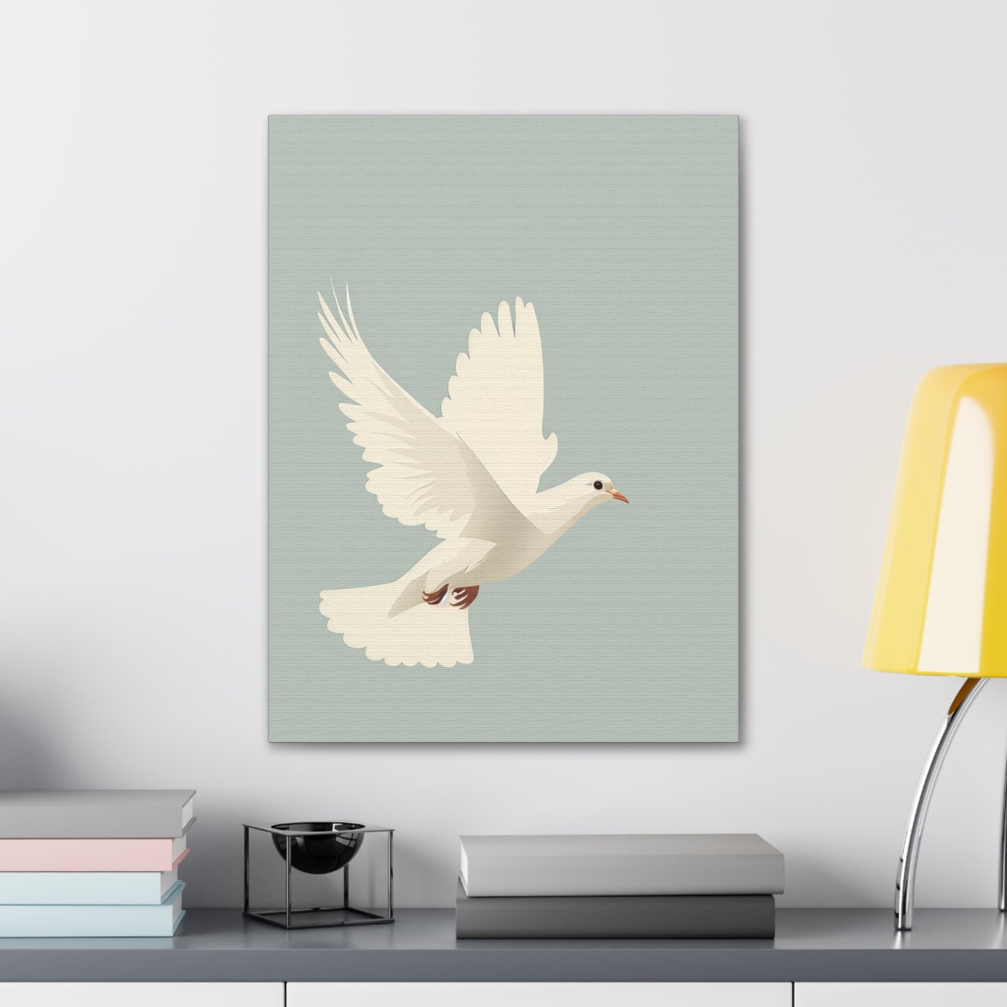 White Dove Digital Illustration Canvas Gallery Wraps