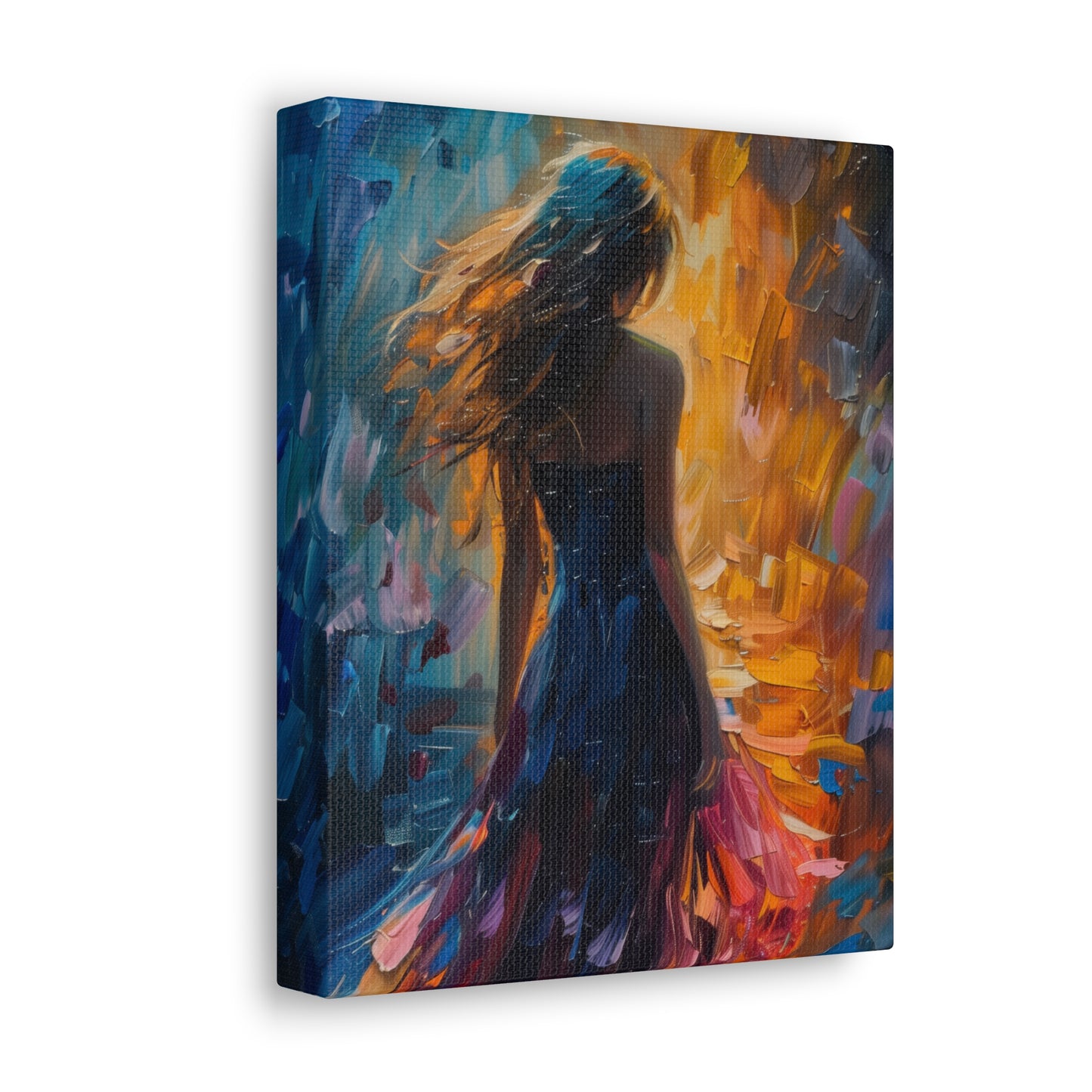 girl - Leonid Afremov Style Digital Print Canvas Gallery Wraps