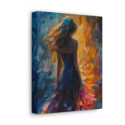 girl - Leonid Afremov Style Digital Print Canvas Gallery Wraps