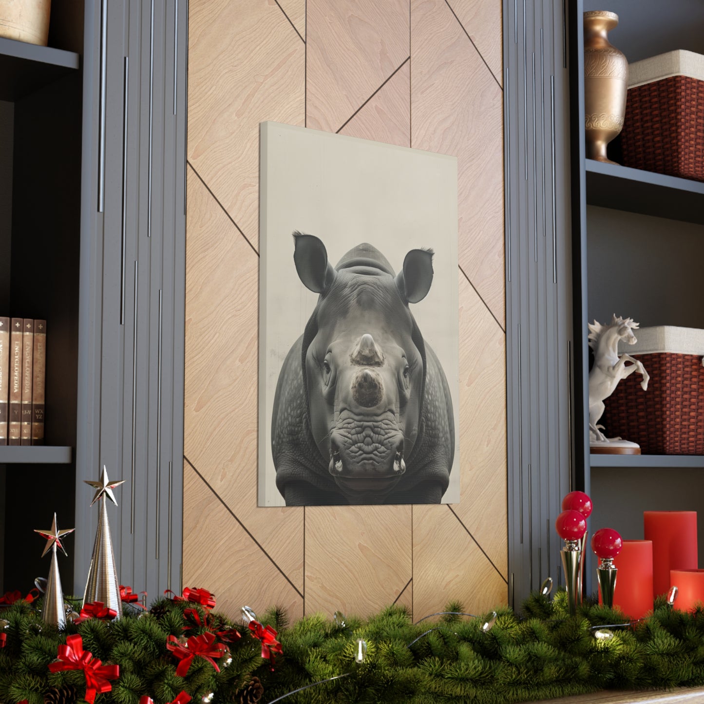 Rhinoceros  Digital Illustration Canvas Gallery Wraps