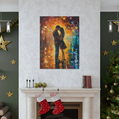 Couple - Leonid Afremov Style Digital Oil Painting Canvas Gallery Wraps