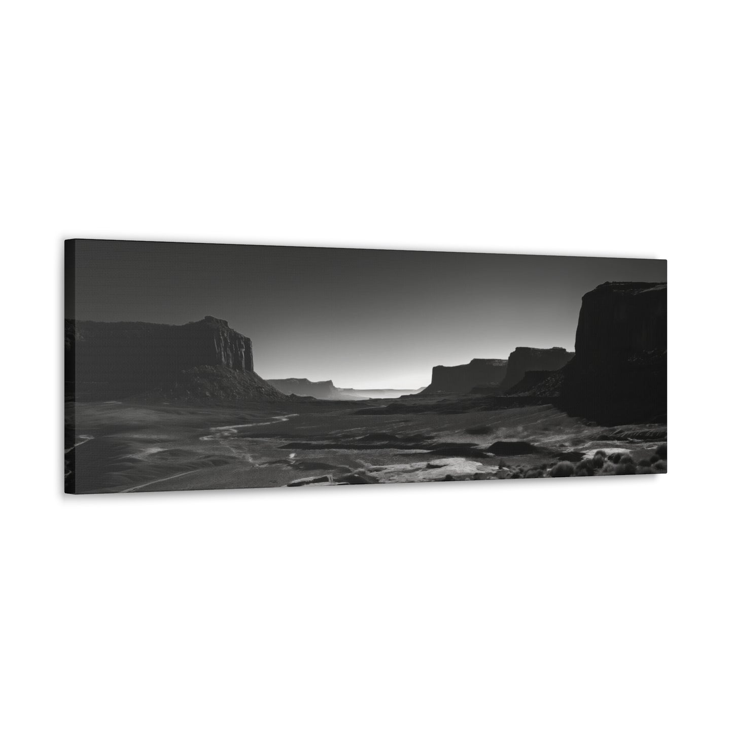 Wild West Desert of Arizona - Black and White Landscape Panorama Canvas Gallery Wraps