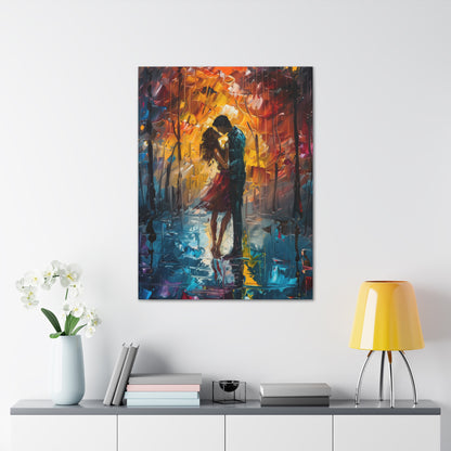 Couple - Leonid Afremov Style Digital Oil Painting Canvas Gallery Wraps