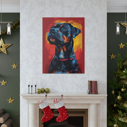 Rottweiler Dog - Abstract Illustration Canvas Gallery Wraps