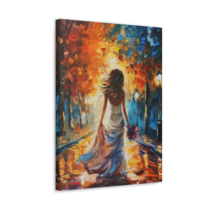 Bride in the Streets - Leonid Afremov Style Digital Print Canvas Gallery Wraps