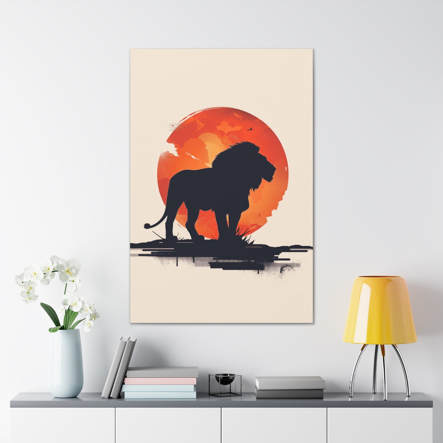 Lion Digital Illustration Canvas Gallery Wraps