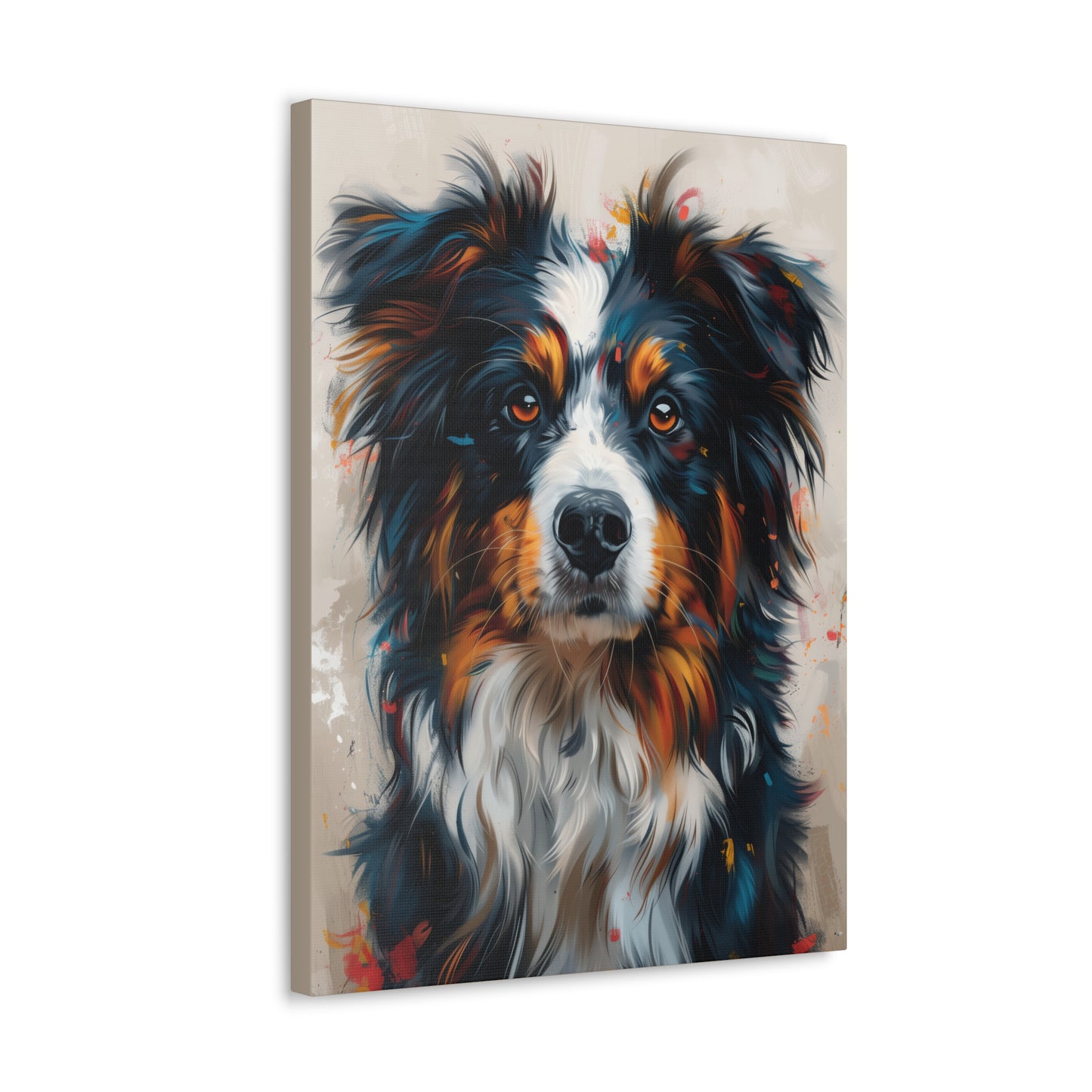 Border Collie Dog - Abstract Illustration Canvas Gallery Wraps