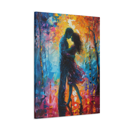 Couple - Leonid Afremov Style Digital Oil Painting Canvas Gallery Wraps