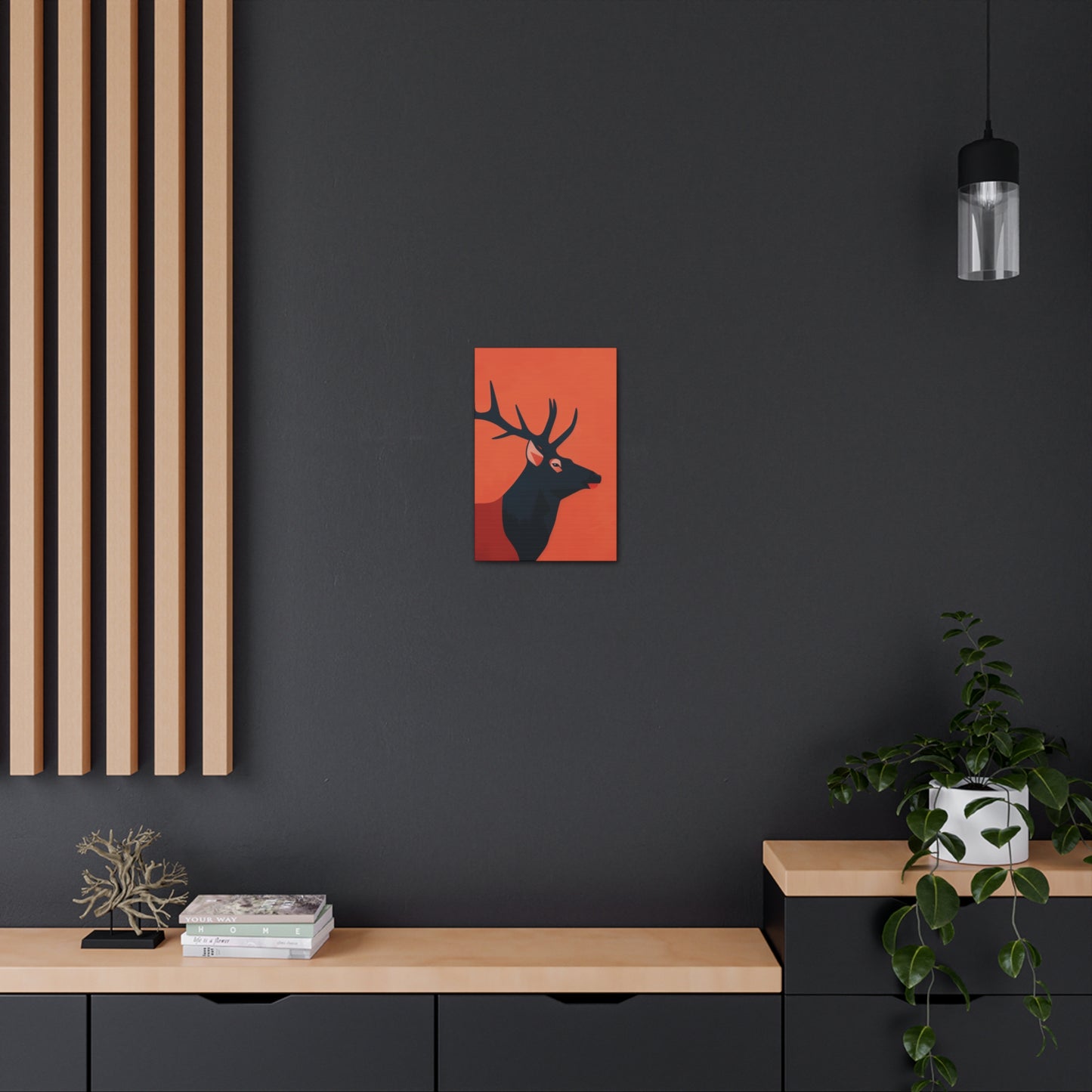 Reindeer with antlers Digital Illustration Canvas Gallery Wraps