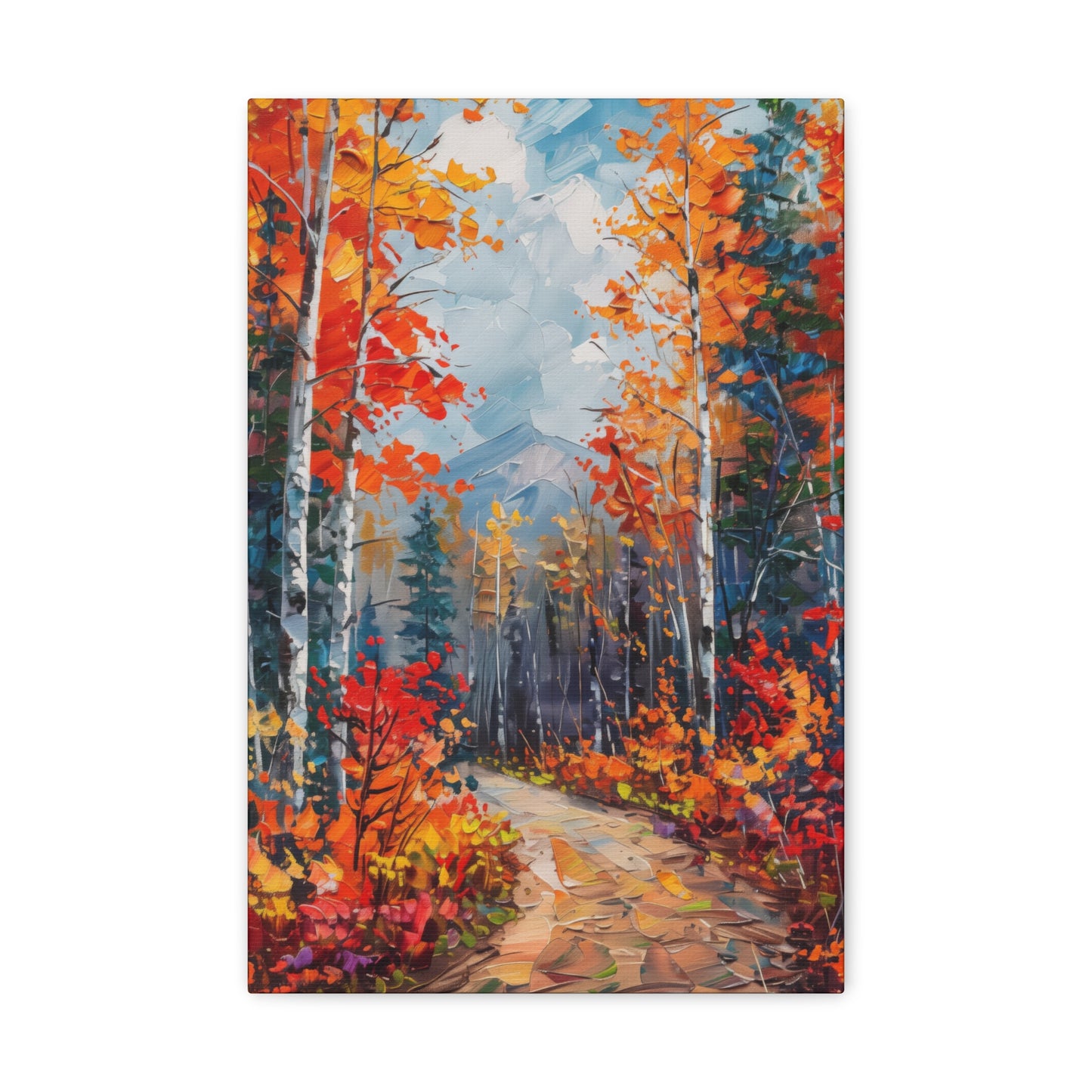 road through autumn forest - Leonid Afremov Style Digital Print Canvas Gallery Wraps