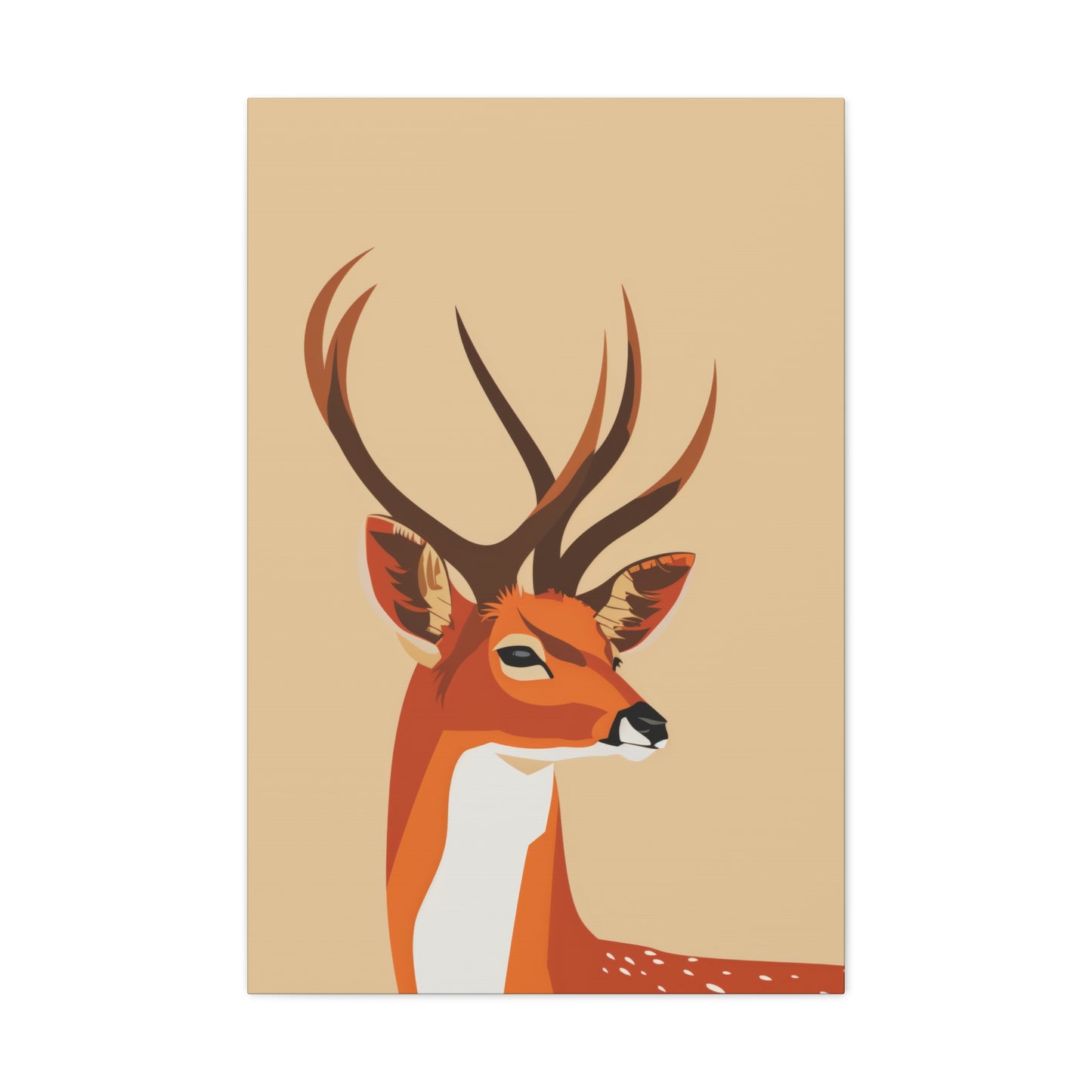 Deer with Antlers Digital Illustration Canvas Gallery Wraps