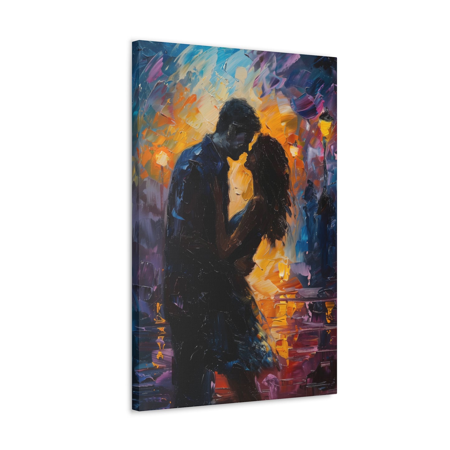 Couple - Leonid Afremov Style Digital Oil Painting Canvas Gallery Wraps