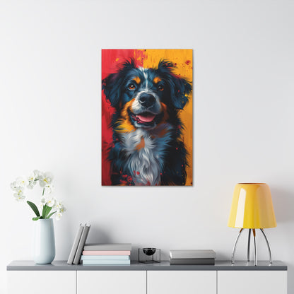 Border Collie Dog - Illustration Canvas Gallery Wraps