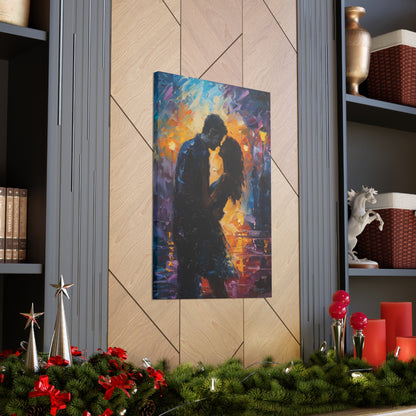 Couple - Leonid Afremov Style Digital Oil Painting Canvas Gallery Wraps