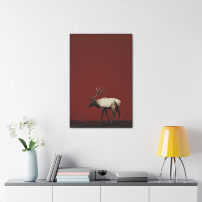 Moose with Antlers Digital Illustration Canvas Gallery Wraps